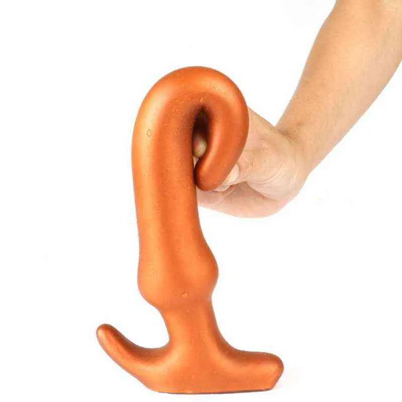 Nxy Anal Toys Super Long Silicone Gode Énorme Doux Butt Plug Érotique Adulte Sex Toy pour Femmes Hommes Anus Dilatateur Grand 220510