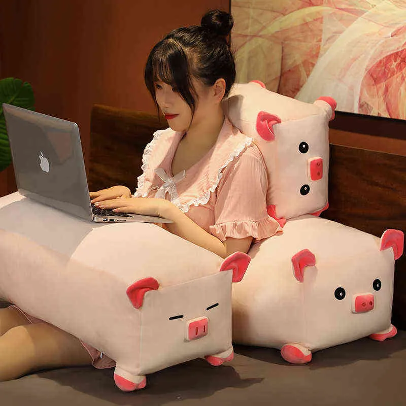 Cm Cuboid Cartoon Cochon En Peluche Oreiller En Peluche Lie Piggy Jouet Animal Enfants Bébé Poupée D'anniversaire Cadeau Chambre Décor J220704