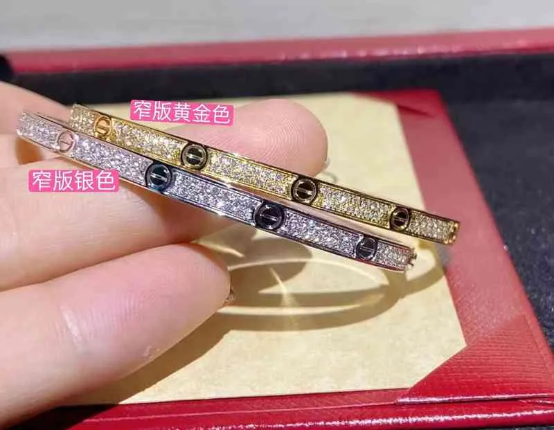 Designer Carti er Kajia sky star Bracelet 18K narrow version CNC diamond inlaid versatile fashion tail ring for men and women