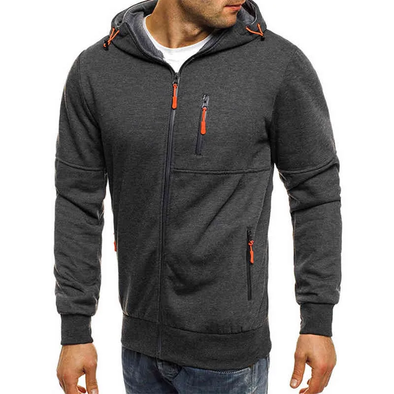 New Winter Winter Autumn Hoodies Sport Hoodies Men Hat Hat Zipper Running Jackets Fitness Gym Clowearshirts Melta Sportswear L220704