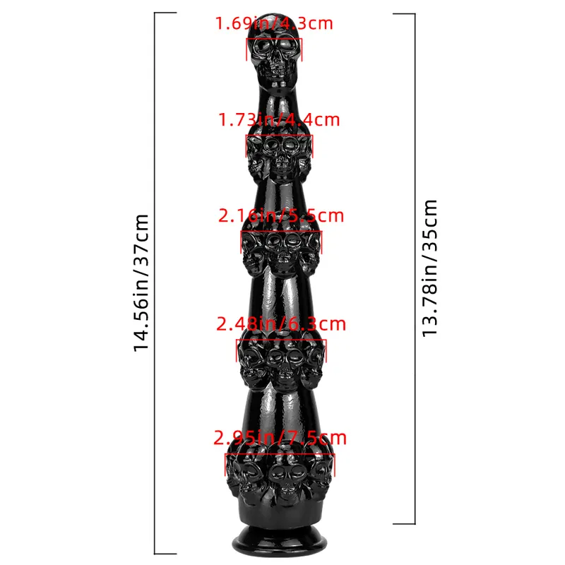 37cm Büyük Anal Fiş Prostat Masaj Anal Boncuklar Yetişkin Ürünleri Dildo Kafatası Kafa Tapı Kadın Mastürbator Seks Oyuncakları Çift 220725