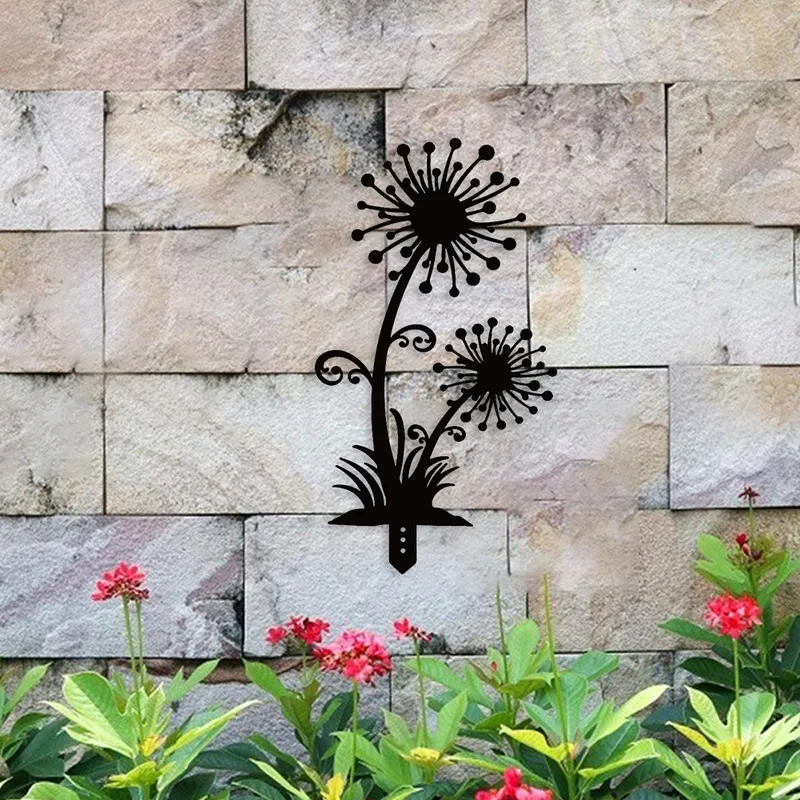 Flor creativa escultura silueta jardín decoración al aire libre Metal arte hierro hogar patio pared árbol figuritas artesanías a mano estatua 220721