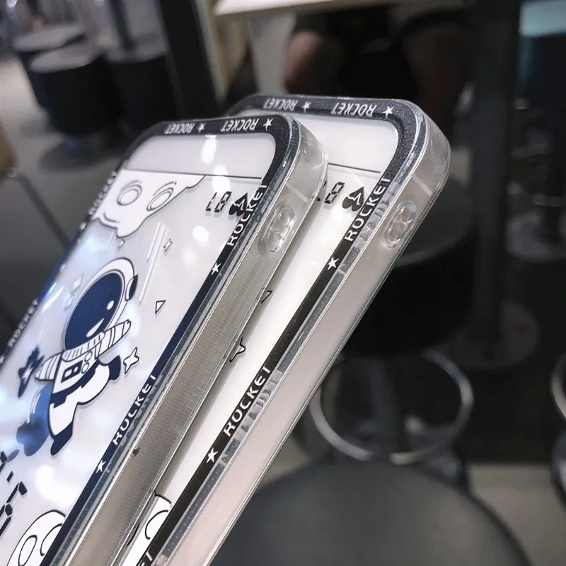 Прозрачные чехлы для телефонов с героями мультфильмов «Астронавт» для iPhone 11 12 13 Pro Max XS X XR 7 8 Plus SE 2020, милый бампер, задняя крышка7318110