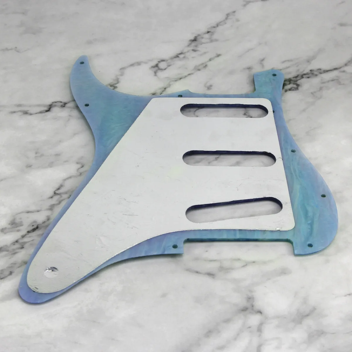 Blue Shellfish SSS Electric Guitar Pickguard Scratch Plate Back Plate 1Ply with Screws for Guitar Accessories