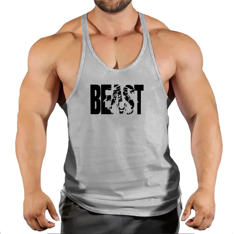 سترة الرجال S Singlets Gym Sports Shirt Man Sweeveless Sweatshirt Stringer Beast Wear T Shirts Residenders Clothing Top 220613