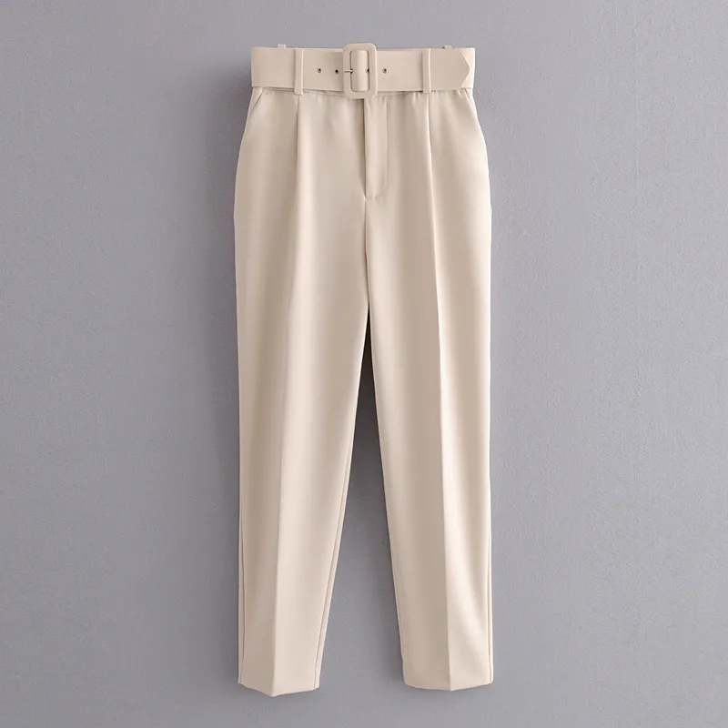 Pantaloni da donna color caramella viola arancione beige chic business Pantaloni femminili con cerniera finta pantalones mujer P616 220725