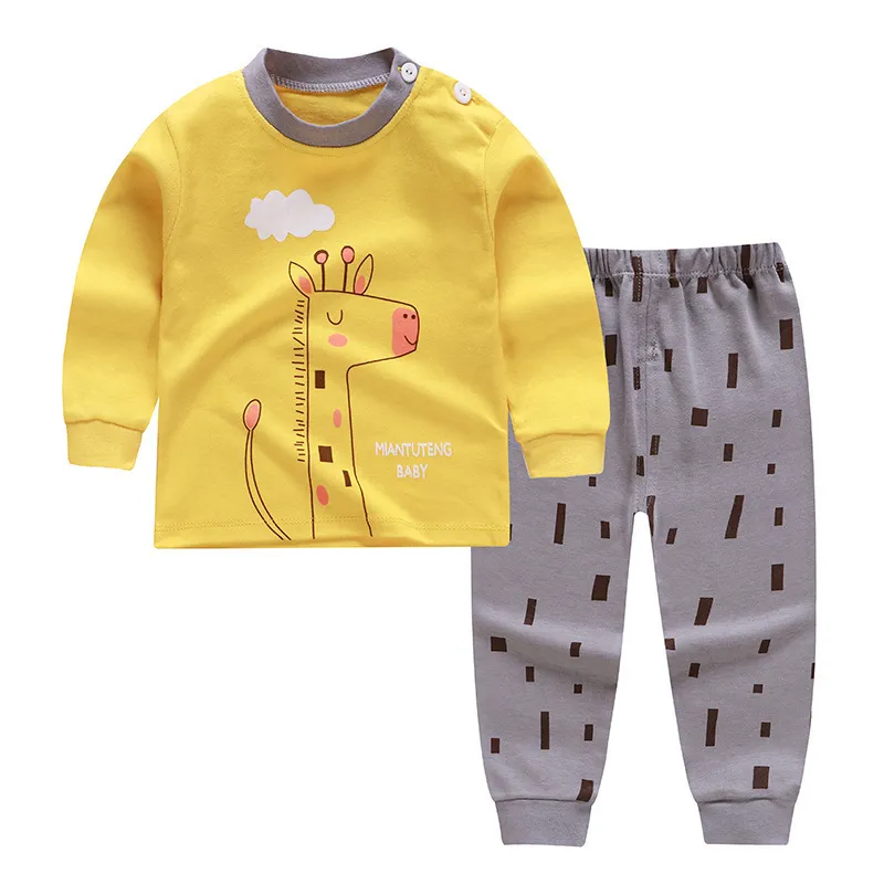 Mudkingdom Garçon Fille Pyjama Ensemble Dessin Animé Licorne À Manches Longues Sous-Vêtements Taille Élastique Pantalon Tenues pour Enfants Vêtements Automne Printemps 220721