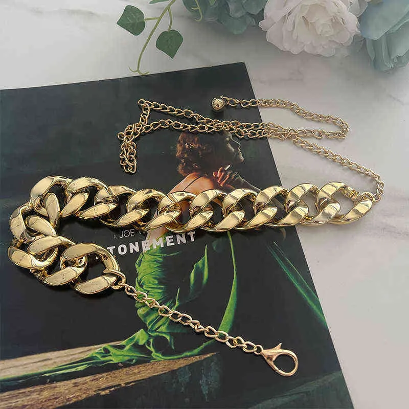 سلسلة ذهبية حزام رفيع للنساء أزياء سلاسل الخصر المعدنية للسيدات فستان معطف تنورة زخرفية حزام الشرير مجوهرات الإكسسوارات G22038147