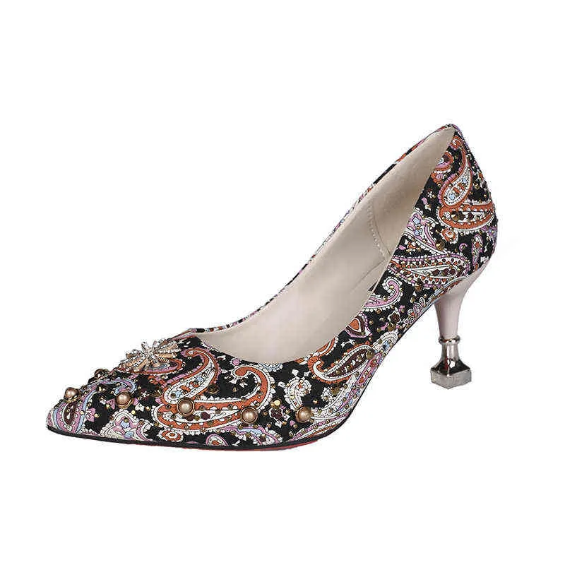 Cérémonie adulte rouge talons hauts chaussures de mariage chinois mince bouche peu profonde robe de femme unique pointu 220506