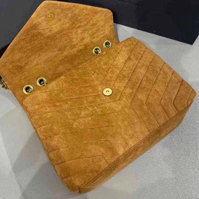 5A Matte Leather Messenger Bag Suede Handbag Envelope Style Shoulder Bags Fashion Letter Golden Chain Flap Crossbody Purse Handbags Lady
