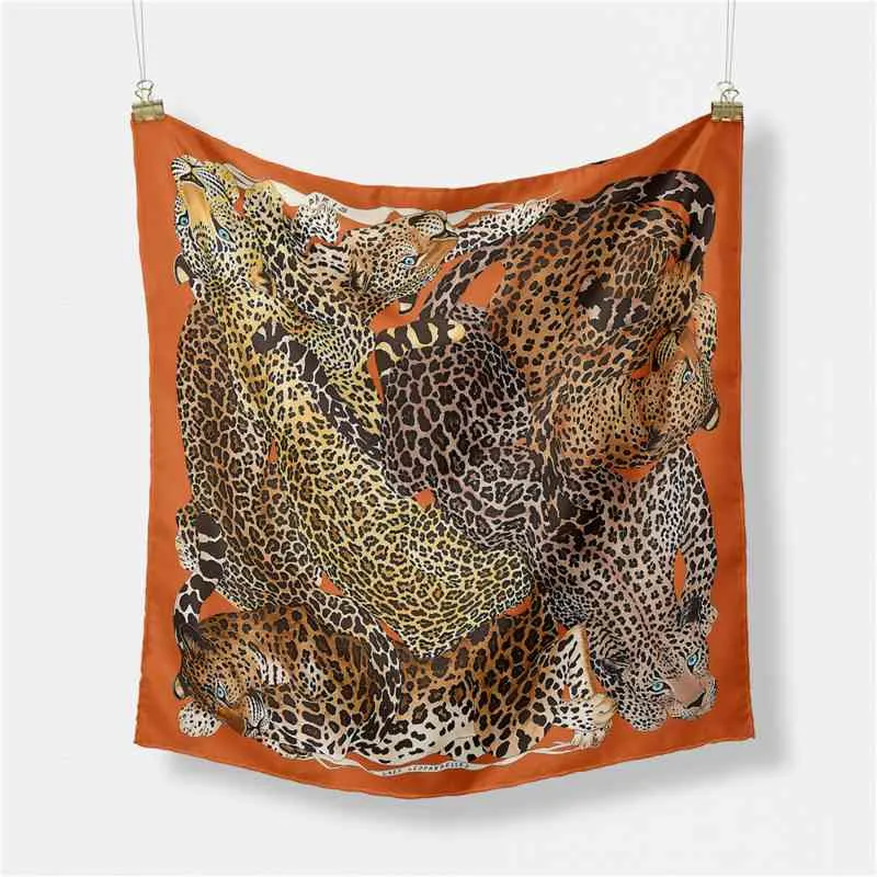 Lüks Marka Küçük Kare Eşarp Leopar Şal Lady Saç Kravat 53 cm Boyun Atkılar Kerşir Bandana Fular Kadınlar Mevcut Hediye