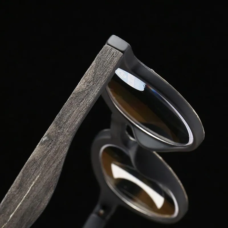 Lunettes de soleil rétro à grain de bois progressif multi-focus lunettes de lecture hommes femmes anti-lumière bleue de loin et de près 1 0 1 5 2 0 à 4 0Sungl268f