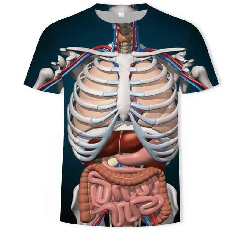 Herr 3D-t-shirt kroppsbyggande simulerad muskel tatuering t-shirt casual naken hud bröst muskel tee skjorta roliga korta ärmkläder l220704