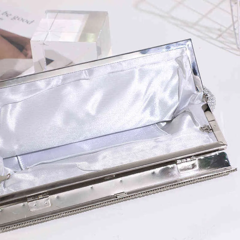 Abendtaschen Luxus Diamant Damen Clutch Bag Braut Hochzeit Geldbörse Handtasche Gold Silber Schwarz Strass Abendtasche ZD1767 220318