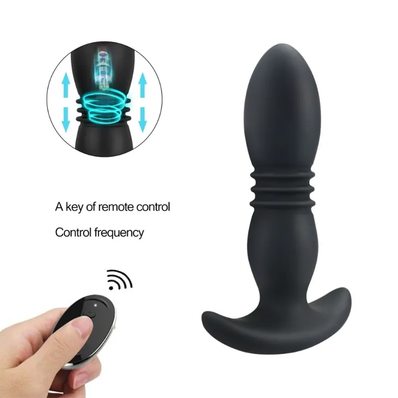 12 Frequentie Telescopische Plug Prostaat Vibrator Afstandsbediening Massager Butt Stimulatie Volwassen sexy Speelgoed Drop Shipping