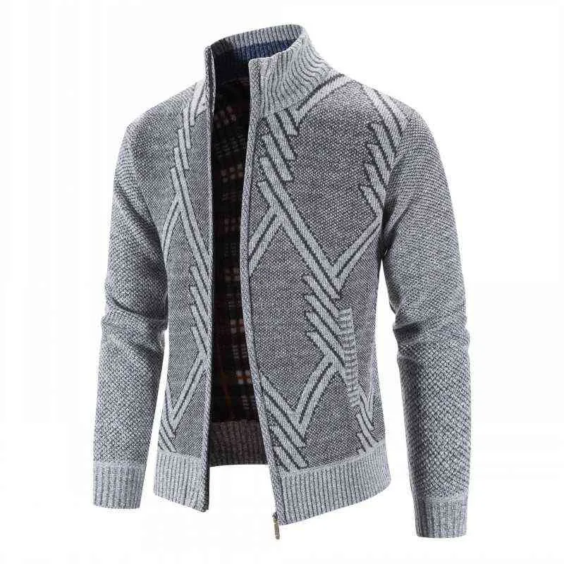 2022 Nuevo otoño chaqueta de invierno hombres calientes de cachemira de lana casual cremallera delgada folletos de vellón