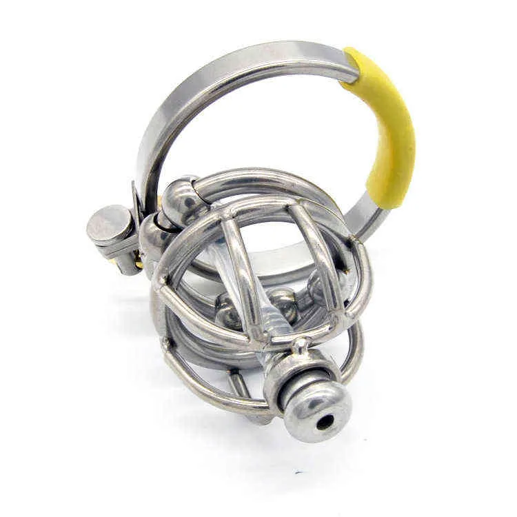 NXY Chastity Device Men's Short Stainless Steel Metal Ball Massage Penis Lock 0416