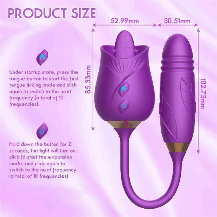NXY Vibrators Selling Rose Flower Shaped Sex Adult Toy Vibrator for Women 04113648346
