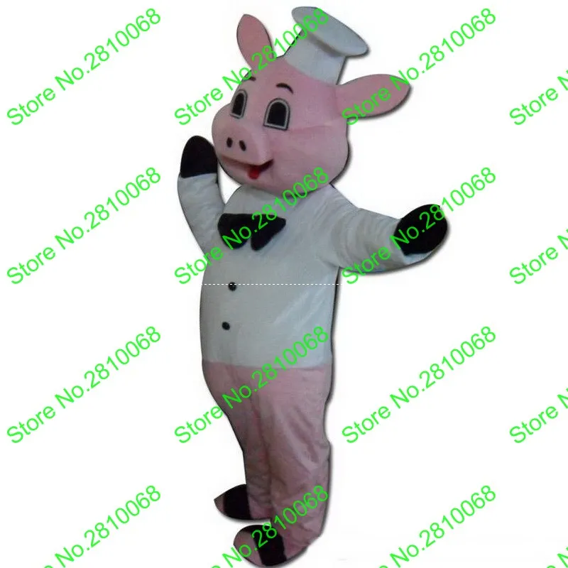 Costume de poupée de mascotte, casque en matériau EVA, vêtements blancs, Costumes de mascotte de cochon, vêtements de dessin animé, fête d'anniversaire, mascarade 987