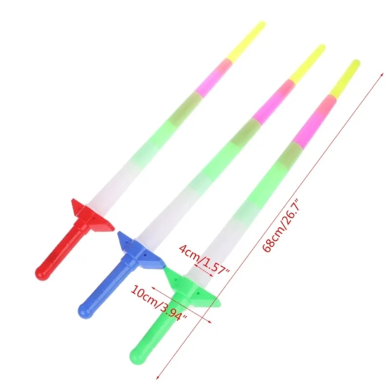 Regenbogen-Laserschwert, ausziehbar, leuchtende Spielzeuge, blinkende Zauberstäbe, LED-Sticks, Party 220809