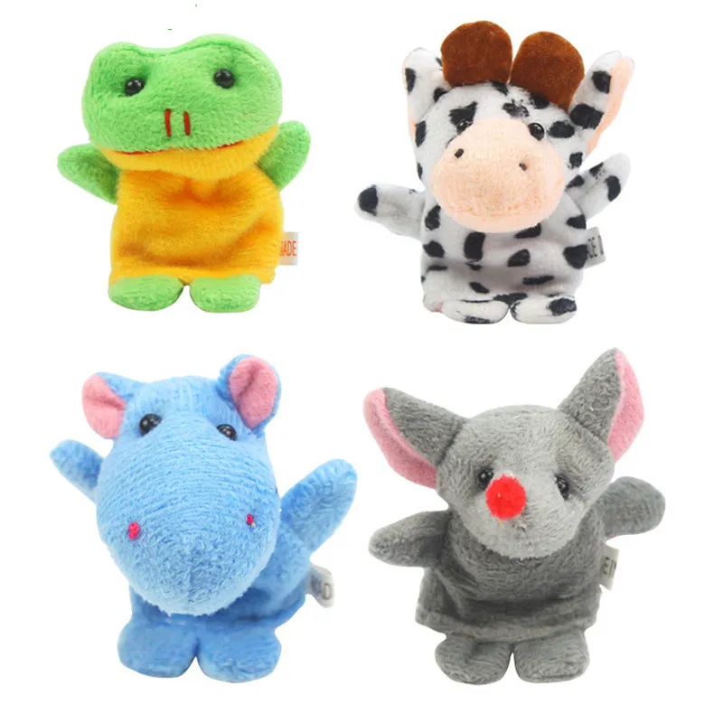 set Animal Finger Puppets Kids Cartoon Animal Plush Toys Children Soft Puppet Doll Baby Tell Cloth Hand Finger Dolls 220531