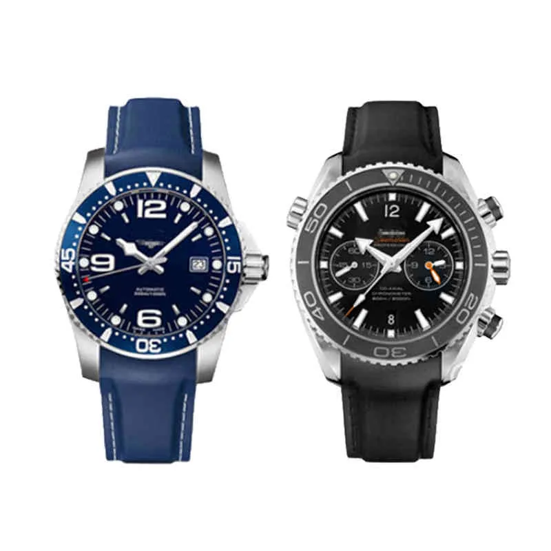 Bande di orologi in gomma curva da 20 mm 2 mm omega Seamaster 300 Speedmaster marchio Brandband Blu Blue Blue Orange