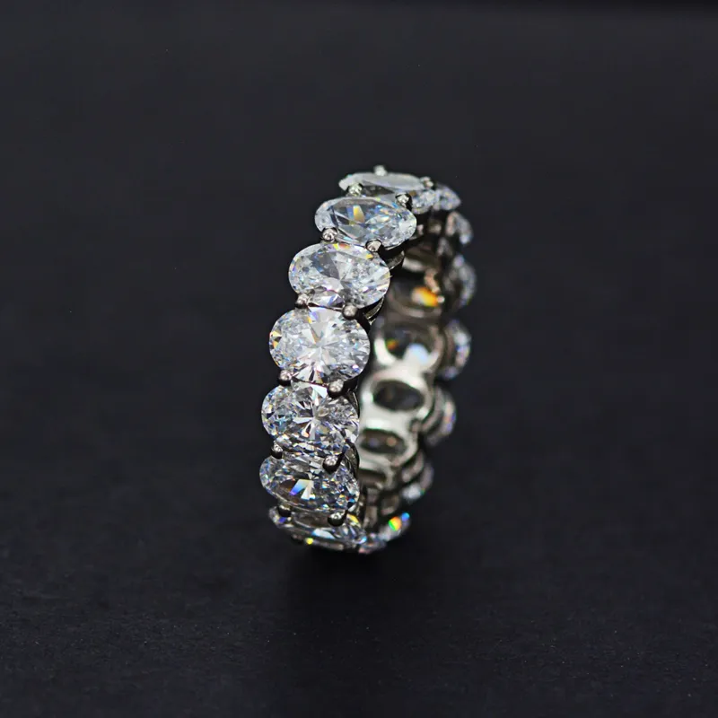 Кольцо-пасьянс OEVAS, стерлинговое серебро 100 925 пробы, 5,7 мм, овальной огранки, полное кольцо для женщин, сверкающие высокоуглеродистые бриллианты, свадебные ювелирные украшения 3807933