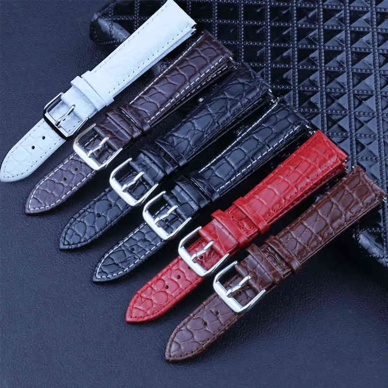 Genuine Leather With Quick release Crocodile Pattern Strap Steel buckle 20 22 mm band Steel Strap Accessories G220420