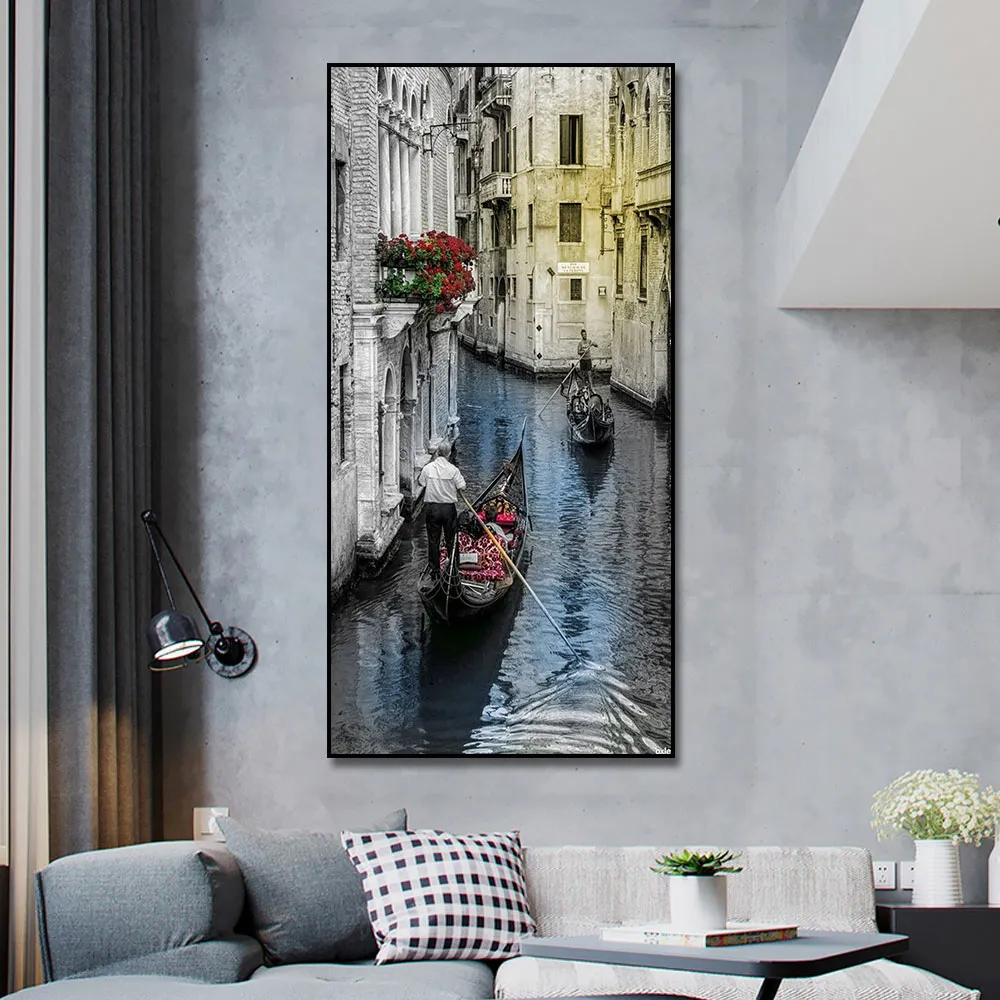 Venice Water City Scenerie Malowanie na płótnie druk sztuki ścienne obraz do salonu wystrój domu dekoracja ścienna