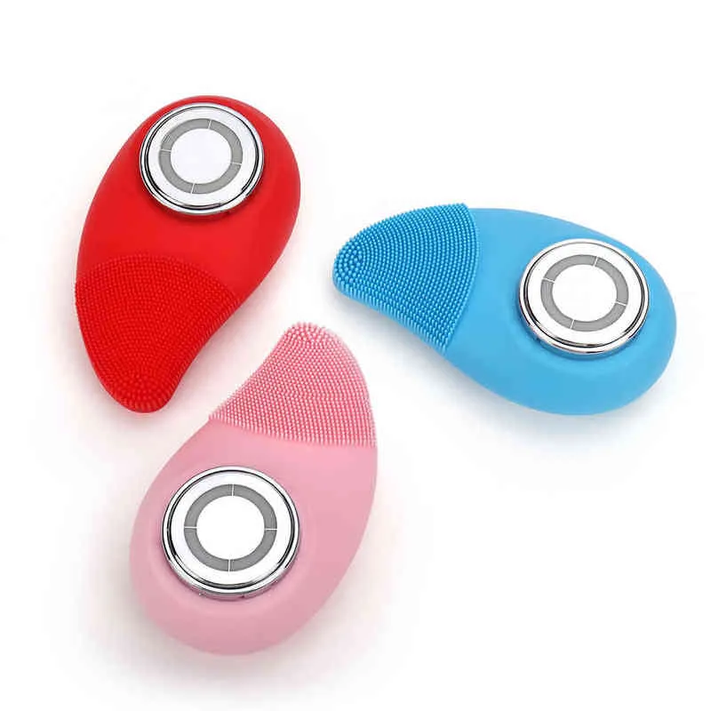 Sonic Facial Cleansing Brush Silicone Electric Face with 3 Function Modes Gentle Exfoliating Deep Massaging220429