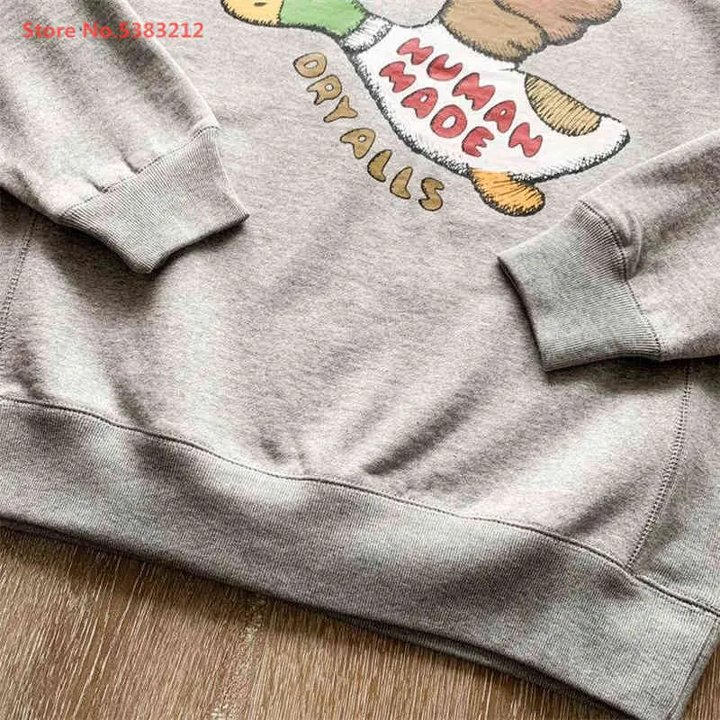 Human Made Crewneck Sweatshirts Polaire Graphique Harajuku Sweat à capuche Hip Hop Hommes Vêtements Japonais Streetwear Femmes Surdimensionné Hiver G220729