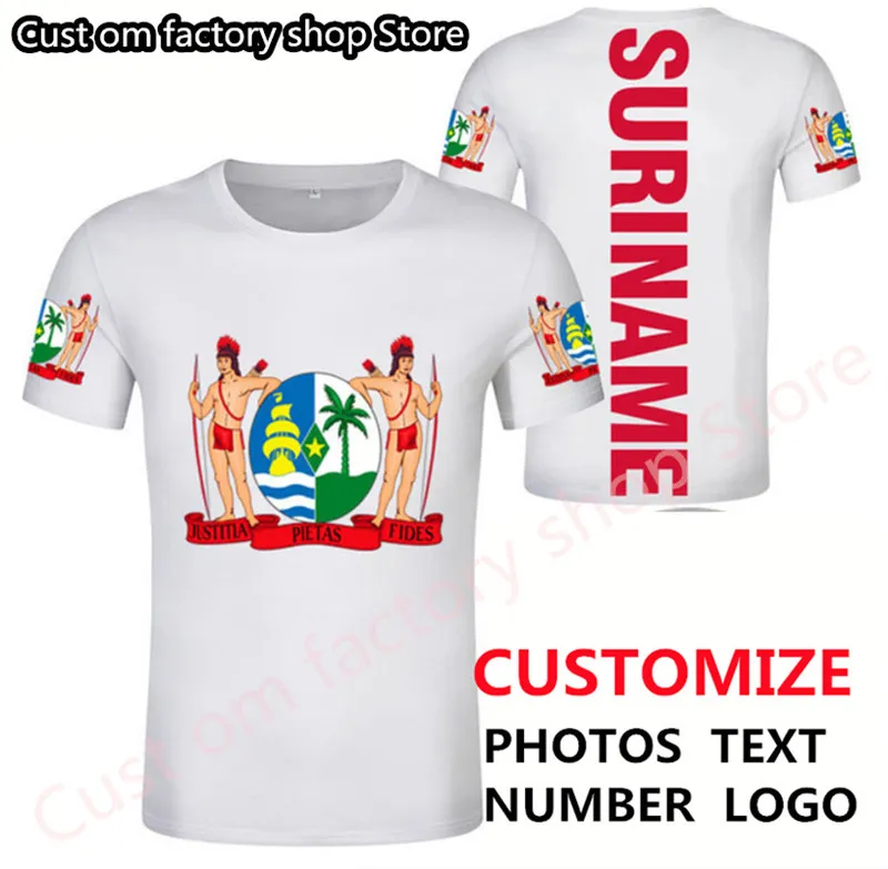 SURINAME t-shirt bricolage gratuit nom personnalisé numéro hommes femmes Joker visage mode lâche O cou été hommes vêtements 220616