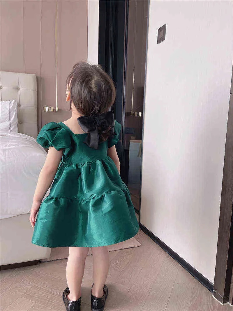 Abito da genitore-figlio a bolle verdi Abiti coordinati la famiglia Vestiti Neonate Mamma Abito da principessa Moda Estate Donna Costume bambini