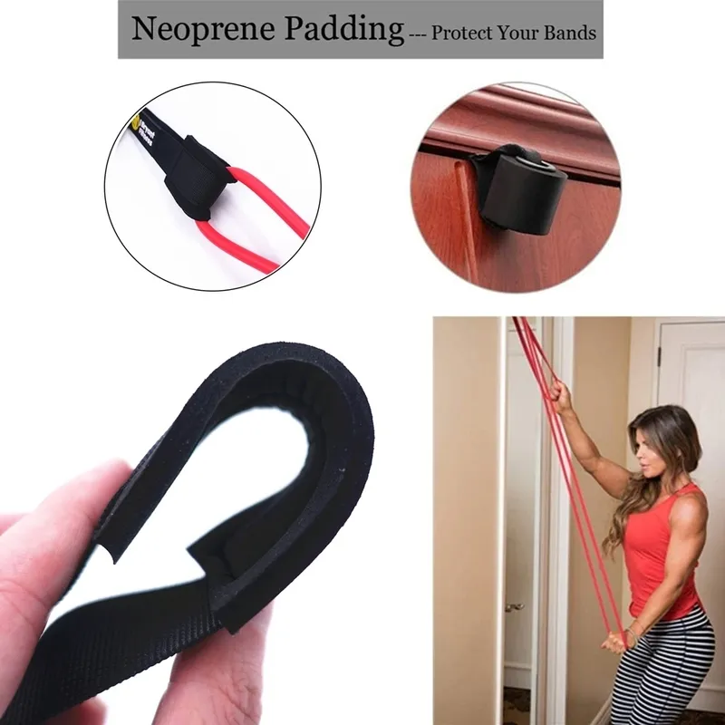 Âncora de porta com estofamento de neoprene espessado para faixas de resistência fitness elástico exercício treinamento acessórios de treino em casa 220618