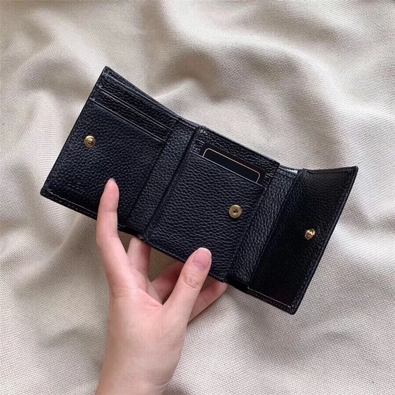 Zarte Männer Frauen Geld Clips Top Schicht Leder Falten Brieftaschen Kartenhalter Münze Geldbörse Unisex Mini Brieftasche Mit Box193a