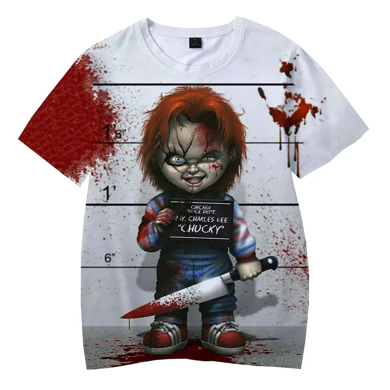 Film horror Gioco da ragazzi Chucky 3d Stampato t Shirt Uomo Donna Estate Moda Casual Divertente T-shirt Hip Hop Streetwear Tee Tops 220411