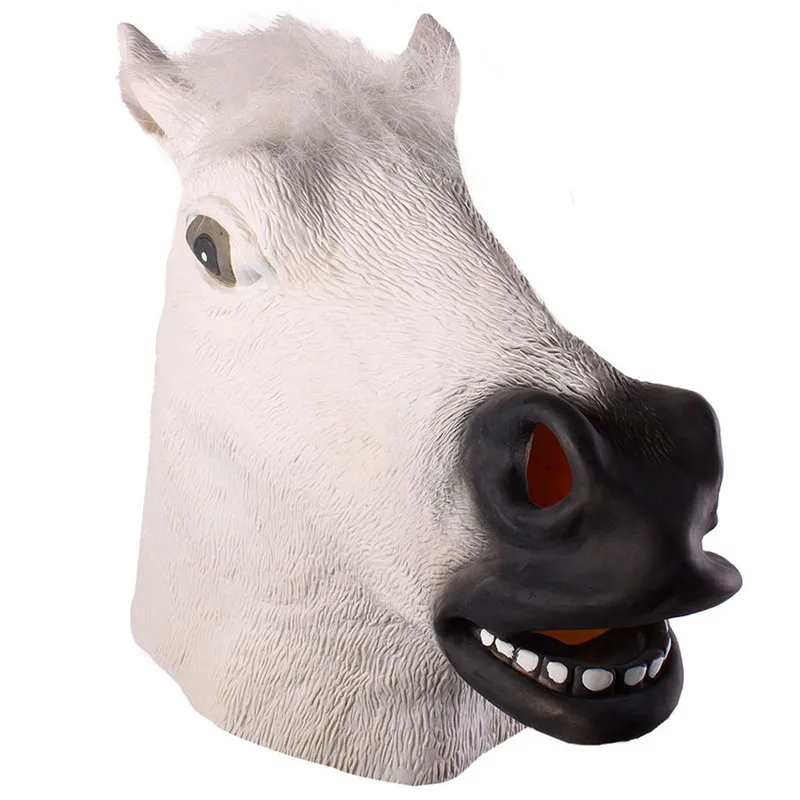 Halloween Masks Helex Horse Head Cosplay Conjunto de vestuario de animales de teatro Propiedades de fiesta loca Set de la cabeza máscaras de caballos Mascaras de caballos 228401185