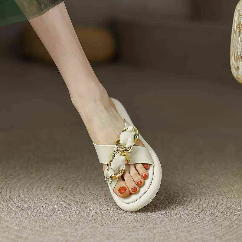Fad Flats Women Tisters Summer 2022 Ny trend Casual Platform Shoes Dress Beach Slides Designer Flip-Flops Sandaler Kvinnor Skor G220518