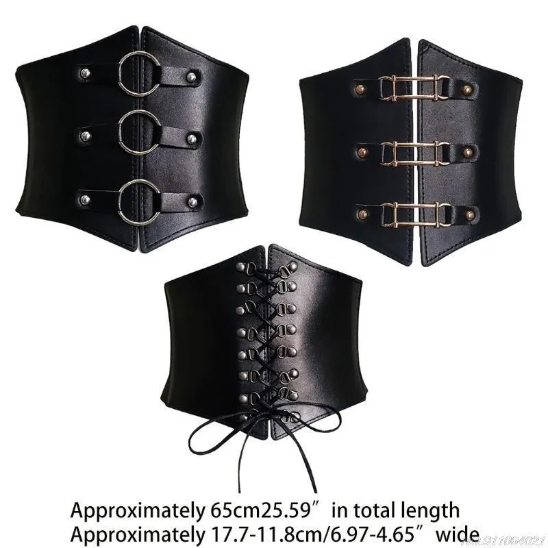 For Dresses Buckle Bandage Corset Wide Pu Leather Slimming Body Belts for Women Elastic High Waist wholesales 220812