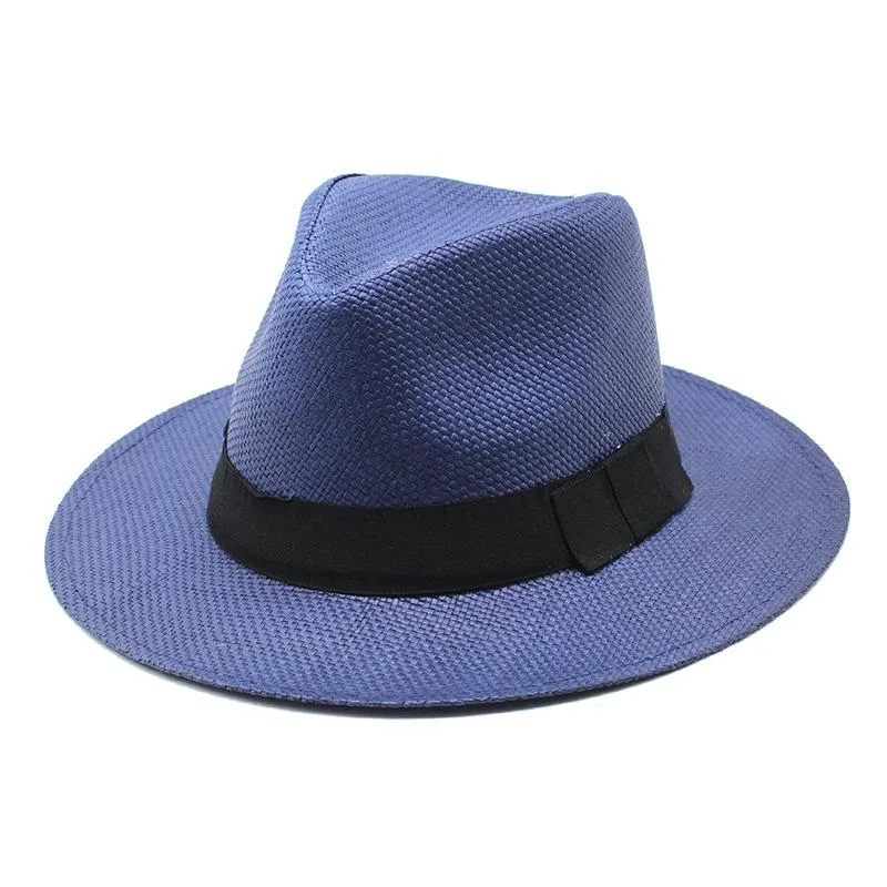 Berretti Fedora estivi Panama Jazz Cappello Cappelli da sole donna Uomo Spiaggia Paglia Uomo Protezione UV Cap Chapeau FemmeBerets2358