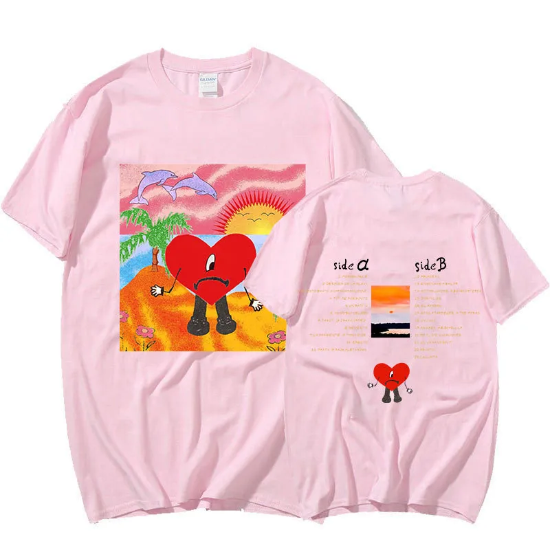 Bad Bunny UN VERANO SIN TI Gráficos Camiseta Unissex Hip Hop Camisetas Álbum de Música Dupla Face Impressão Manga Curta Camisetas Oversized 2201372268