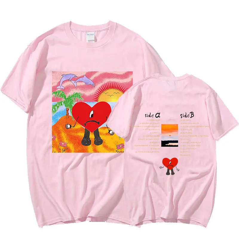 Футболка Bad Bunny UN VERANO SIN TI Graphics, футболки унисекс в стиле хип-хоп, музыкальный альбом, футболки с короткими рукавами с двусторонним принтом, большие размеры 2201372268