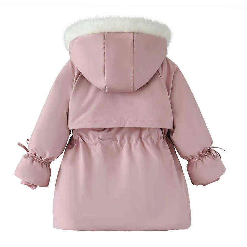 LZH 2022 Veste d'hiver pour les filles pour tout-petits veste de coton pour enfants épaisse en fourrure chaude à la veste vers le bas Enfants de vêtements d'extérieur 3-4-5-6 ans J220718