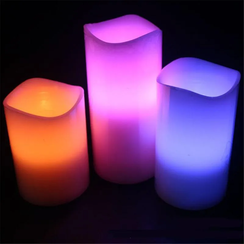 Красочный светодиодный свет дистанционного управления свеча свеча 3 части Электронный таймер Ночь дома подарки 220527