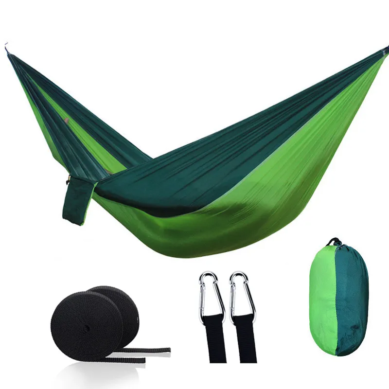 270140 Hängande hängmatta Portable Parachute Hammock Bed Camping Survival Garden Outdoor Hunting Leisure Sleeping Hammock 220606