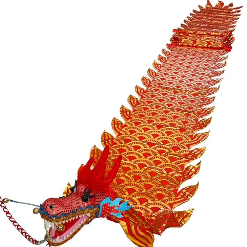 Chinese Party Celebration Dragon Ribbon Dance Props Colorful Square Fitness Products Funny Toys For Children Adults Festival Gift2416