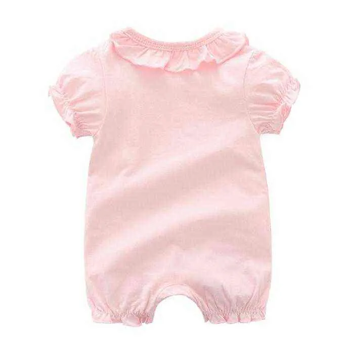 Neugeborenen Baby Sommer Mädchen Kleidung 0-3 Baby Kleidung Overall Ropa Bebe Spitze Baby Neugeborenen Strampler Prinzessin Taufe Taufe Party G220510