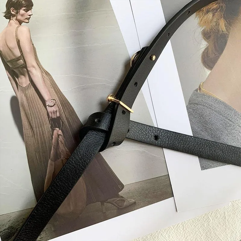 Belts Fashion Thin Belt For Women PU Leather Skinny Waist Adjustable White Black Ladies Dress Strap1567