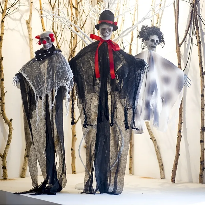 100cm Halloween suspendus crâne fantôme maison hantée décoration horreur accessoires fête pendentifs maison intérieure extérieure bar décor 220813
