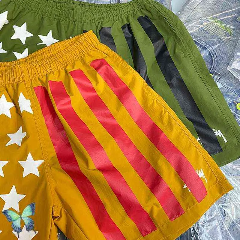 Herren Shorts CPFM.XYZ Star Stripe Printe Shorts Paar Lässige elastische Taille Schnell trocknende Sport Kurze Hosen T220825